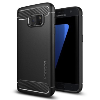 Spigen Armor Rugged удароустойчив силиконов (TPU) калъф за Samsung Galaxy S7, Black