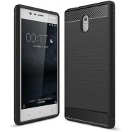 Силиконов калъф Flexible Carbon за Nokia 3, Черен
