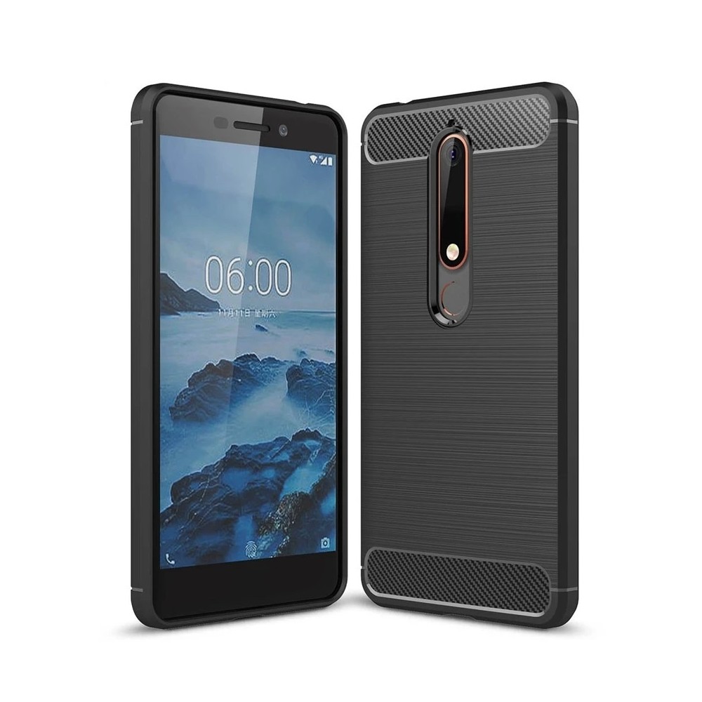Силиконов калъф Flexible Carbon за Nokia 6.1, Черен