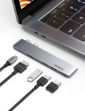 Мултифункционален хъб Ugreen 2x USB Typ C - USB Typ C PD (Thunderbolt 3, 100W, 4K 60 Hz, 10 Gbps) / HDMI 4K@30 Hz / 3x USB 3.0 f