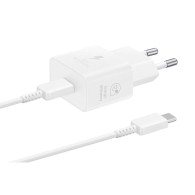 Комплект Зарядно 220V Samsung USB-C, 25W, GaN, Travel Charger - Бяло, Blister Pack