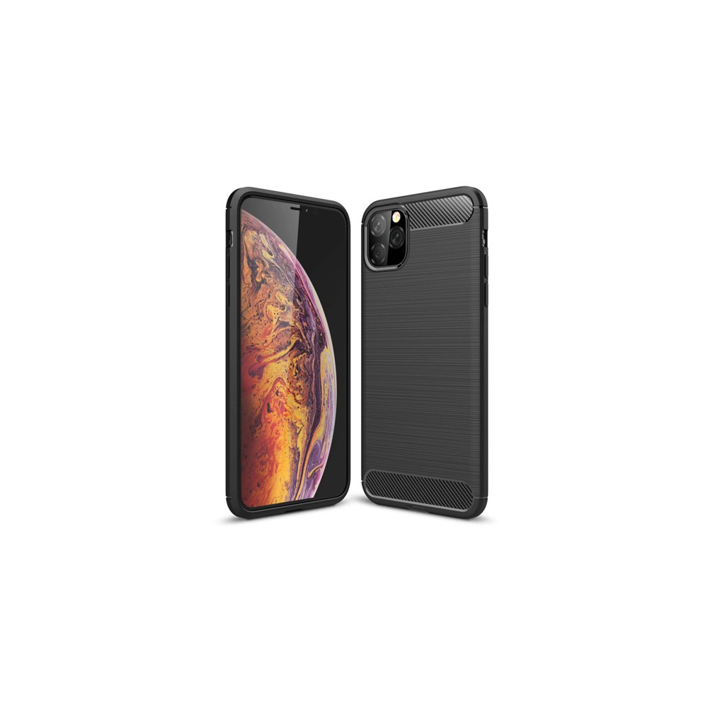 Силиконов калъф Flexible Carbon за iPhone 11 Pro Max, Черен