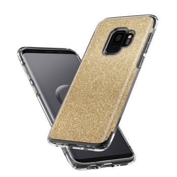 Spigen Slim Armor хибриден кейс с най-висока степен на защита за Samsung Galaxy S9, Glitter Gold