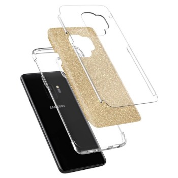 Spigen Slim Armor хибриден кейс с най-висока степен на защита за Samsung Galaxy S9, Glitter Gold
