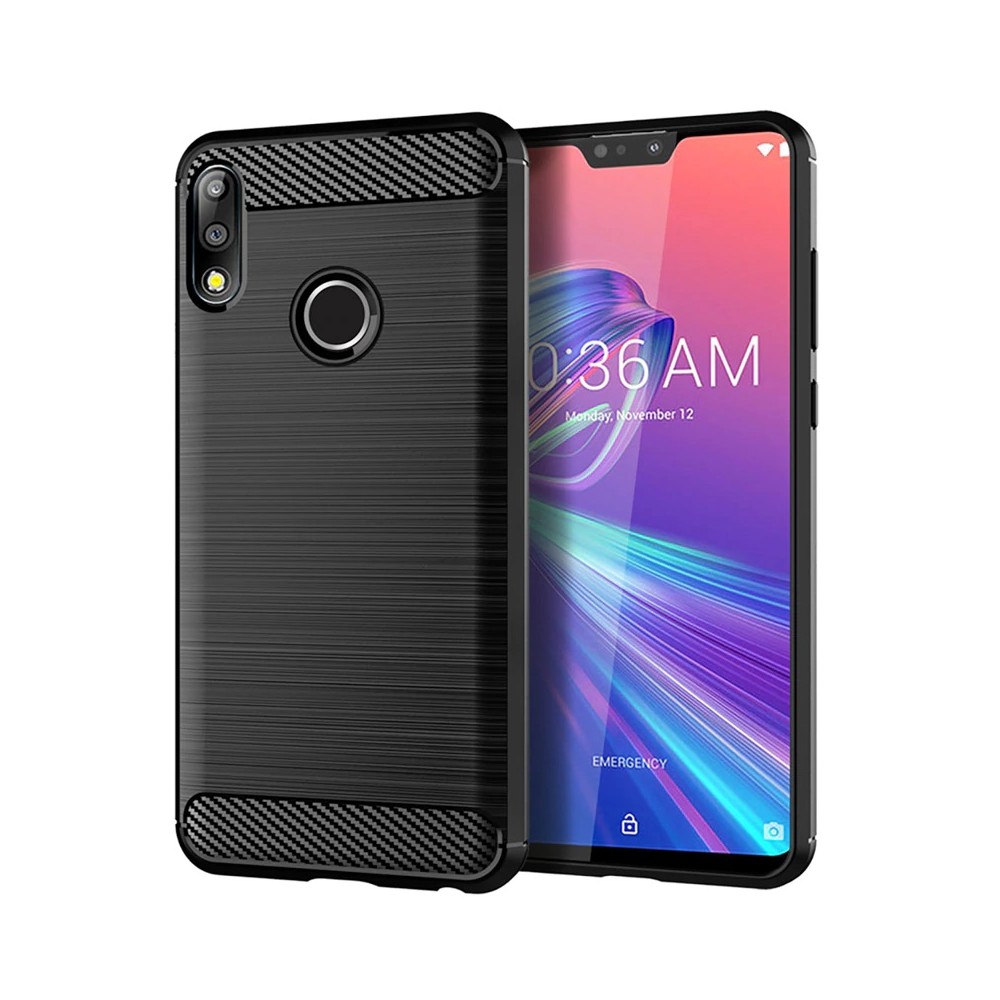 Силиконов калъф Flexible Carbon за Asus Zenfone Max Pro M2 Черен