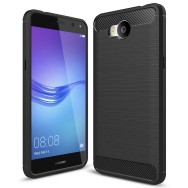 Силиконов калъф Flexible Carbon за Huawei Y5 2017 , Черен