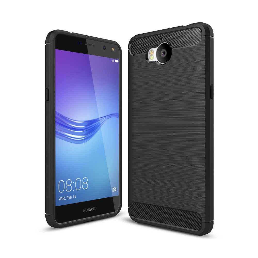 Силиконов калъф Flexible Carbon за Huawei Y5 2017 , Черен