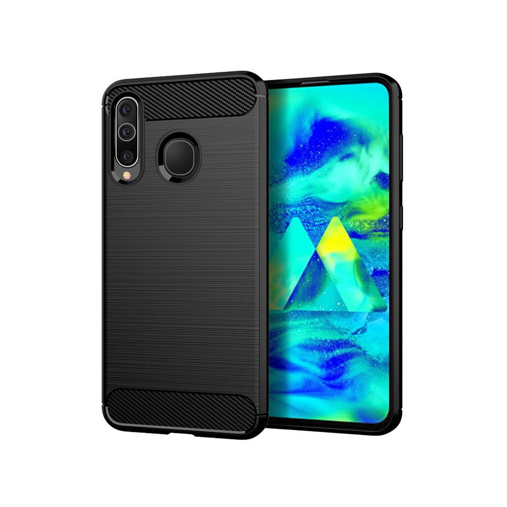Силиконов калъф Flexible Carbon за Samsung Galaxy M40 , Черен