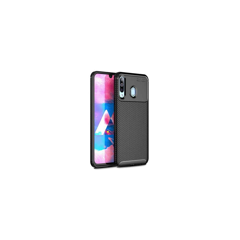 Силиконов калъф Flexible Carbon за Samsung Galaxy M30 , Черен