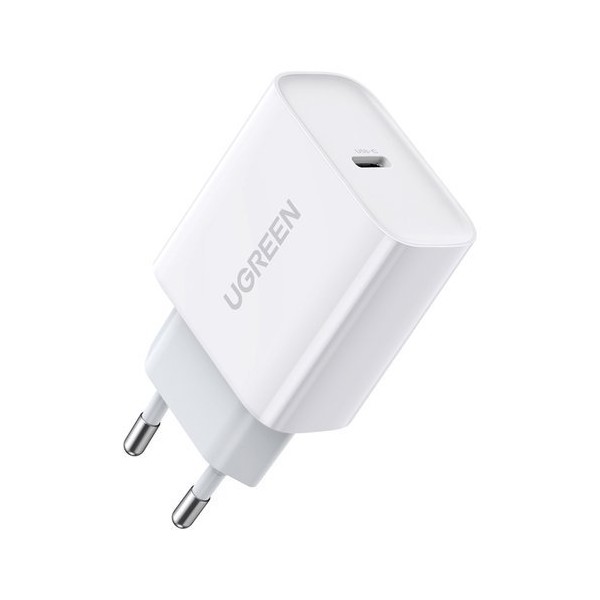 Адаптер Ugreen USB Power Delivery 3.0 Quick Charge 4.0+ wall charger 20W 3A (60450), Бял