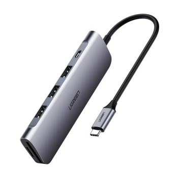 Мултифункционален хъб Ugreen multifunctional HUB USB Type C 3.0 Power Delivery 3x USB 3.0 / SD and micro SD card reader (50598),