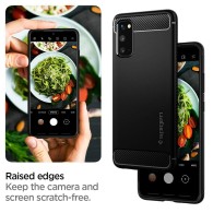 Spigen Rugged Armor удароустойчив силиконов (TPU) калъф за Samsung Galaxy S20, Matte Black