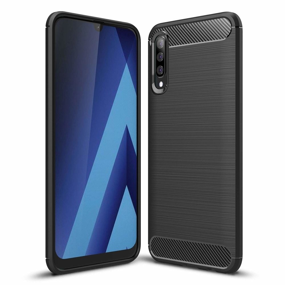 Силиконов калъф Flexible Carbon за Samsung Galaxy A70S , Черен