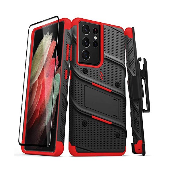 Калъф ZIZO BOLT Bundle за Samsung Galaxy S21 Ultra, Red Black