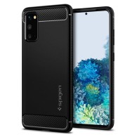 Spigen Rugged Armor удароустойчив силиконов (TPU) калъф за Samsung Galaxy S20, Matte Black
