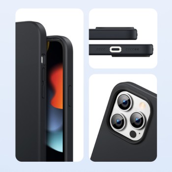 Калъф Ugreen Protective Silicone Case Soft Flexible Rubber Cover за iPhone 13 Pro, Черен
