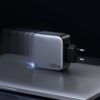 Адаптер Ugreen travel wall charger 2x USB Type C 100W Power Delivery (50327), Сив