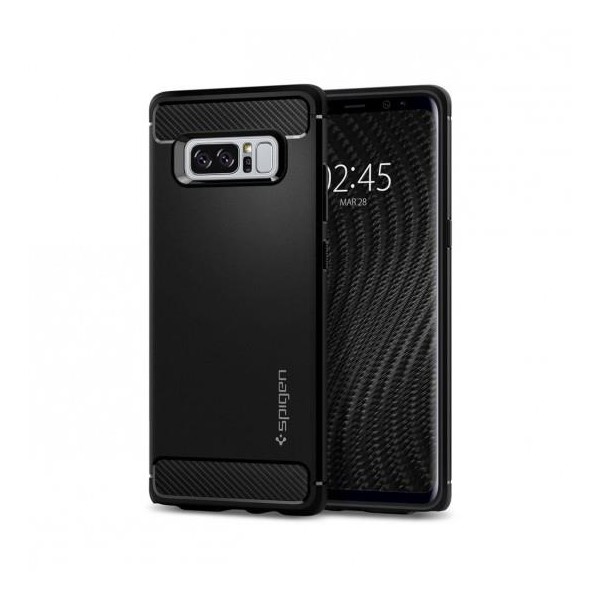 Spigen Rugged Armor удароустойчив силиконов (TPU) калъф за Samsung Galaxy Note 8, Matte Black