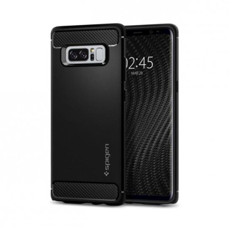 Spigen Rugged Armor удароустойчив силиконов (TPU) калъф за Samsung Galaxy Note 8, Matte Black