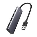 Хъб Ugreen USB - 4x USB 3.2 Gen 1 HUB with micro USB power port (CM219 50985), Сив