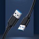 Кабел Ugreen USB 3.0 (male) - USB 3.0 (male) cable 2m. (10371), Черен