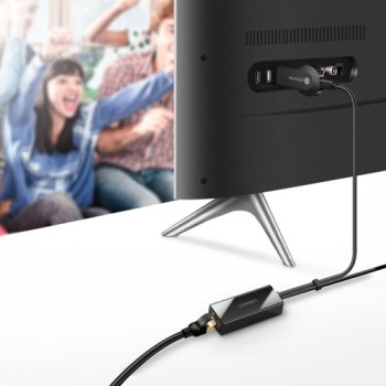 Адаптер Ugreen external network adapter USB 100Mbps for Chromecast with 1m. (30985), Черен