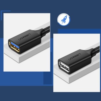 Кабел Ugreen USB 3.0 (female) - USB 3.0 (male) cable extension cord 1m. (10368), Черен
