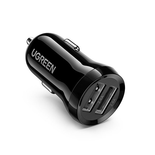 Зарядно за кола Ugreen 2x USB 24W 4,8 A (2x 2,4 A) car charger (50875), Черен