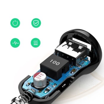 Зарядно за кола Ugreen 2x USB 24W 4,8 A (2x 2,4 A) car charger (50875), Черен