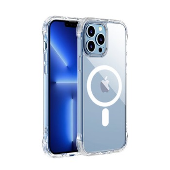 Калъф Joyroom Defender magnetic case за iPhone 13 Pro rugged housing with hooks kickstand (MagSafe compatible), Прозрачен