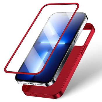 Калъф Joyroom 360 Full Case front and back cover за iPhone 13 Pro Max + стъклен протектор (JR-BP928 red), Червен