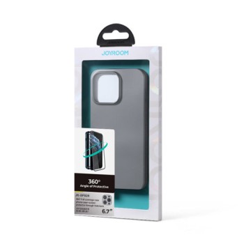 Калъф Joyroom 360 Full Case front and back cover за iPhone 13 Pro Max + стъклен протектор (JR-BP928 tranish), Сив