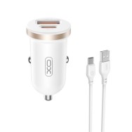 XO CC56 PD 30W QC - зарядно за кола с 1X USB, 1X USB-C изход + USB-C кабел