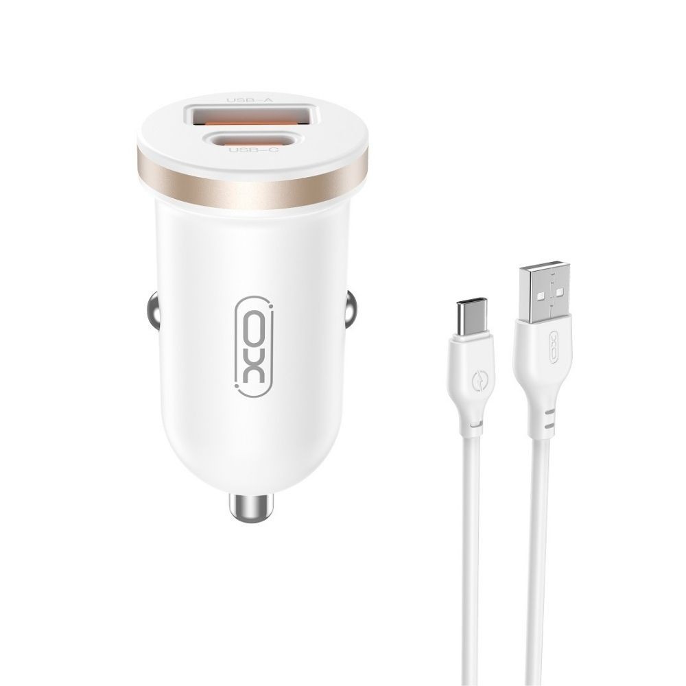 XO CC56 PD 30W QC - зарядно за кола с 1X USB, 1X USB-C изход + USB-C кабел