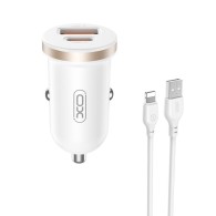 XO CC56 PD 30W QC - зарядно за кола с 1X USB, 1X USB-C изход + Lightning кабел