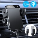 Поставка с функция за безжично зареждане Joyroom 15W automatic car charger electric phone holder (dashboard and air vent) (JR-ZS
