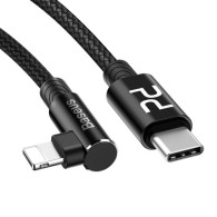 Кабел Baseus MVP Elbow USB Type C/ Lightning 1m, Черен