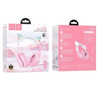 Безжични слушалки W42 Cat Ear, Bluetooth, Cherry blossom