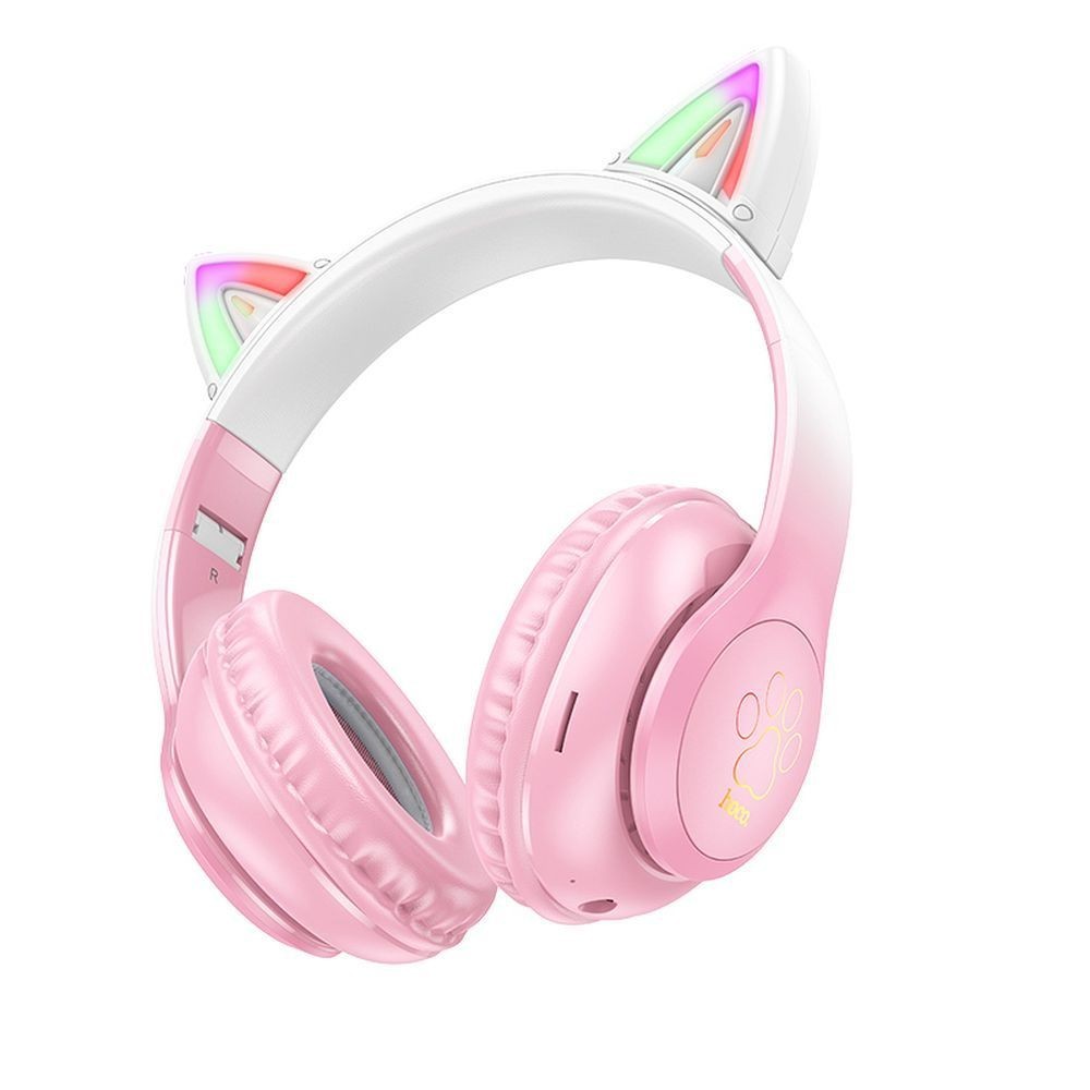 Безжични слушалки W42 Cat Ear, Bluetooth, Cherry blossom