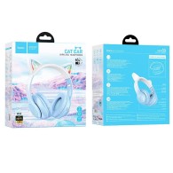 Безжични слушалки W42 Cat Ear, Bluetooth, Blue