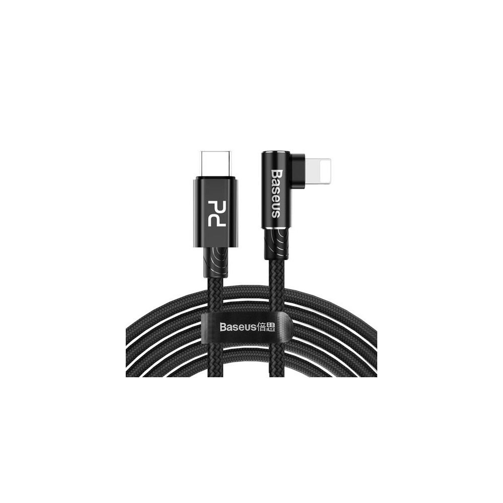 Кабел Baseus MVP Elbow USB Type C/ Lightning 1m, Черен