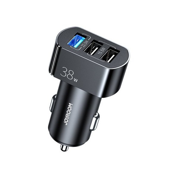 Зарядно за кола Joyroom fast car charger QC3.0, 4,5A, 38W, 3x USB (C-A19), Черен
