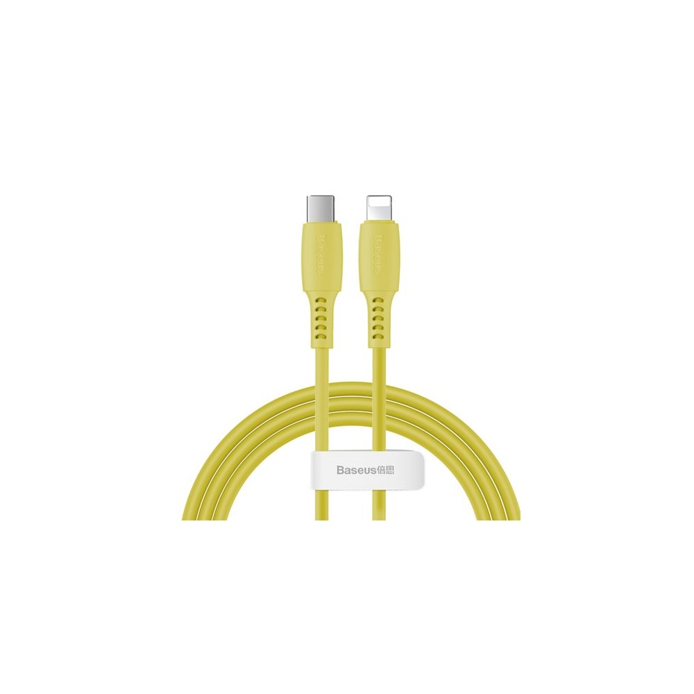 Кабел Baseus Colourful USB Type C / Lightning 18W 1,2M, Жълт