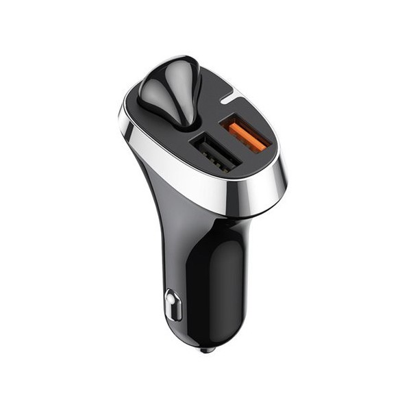 Безжични слушалки+ зарядно за кола Joyroom, 2x USB, Bluetooth 5.0, 30W, QC3.0 (JR-CP2), Черен