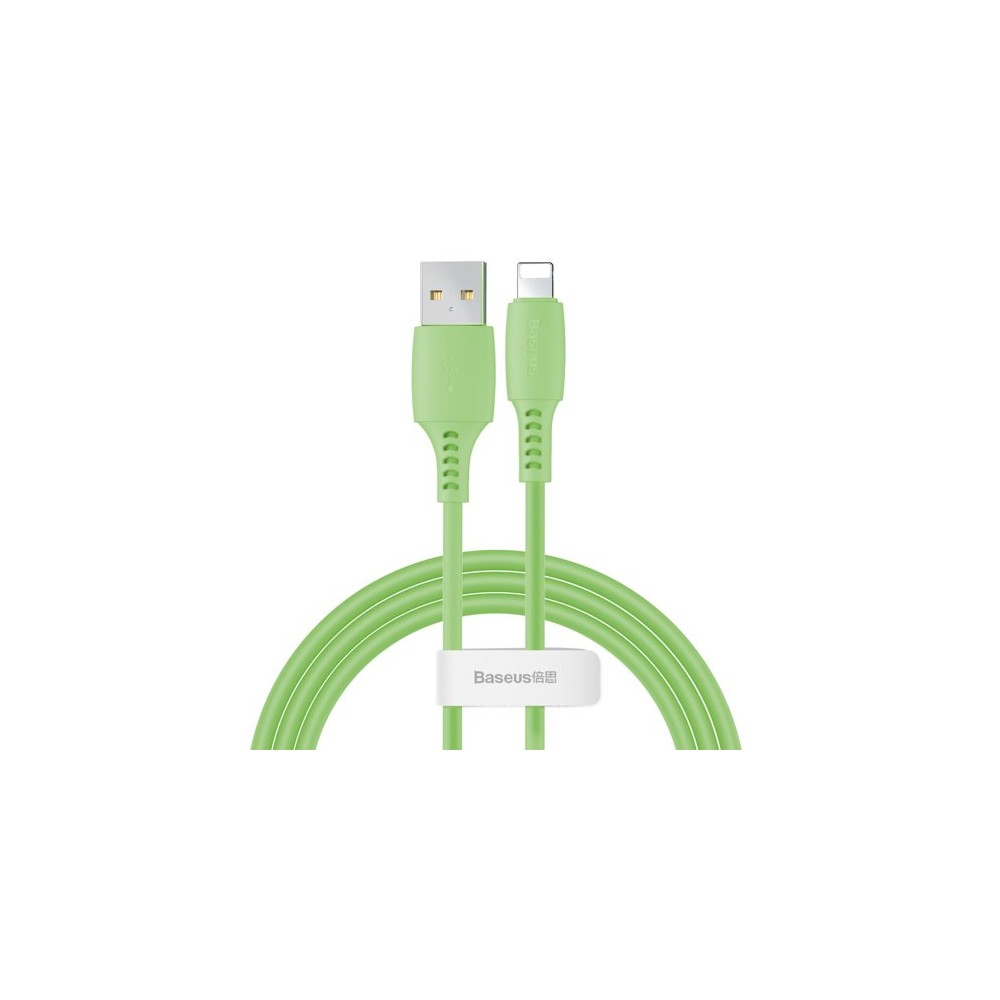 Кабел Baseus Colourful USB / Lightning 2.4A 1.2M, Зелен