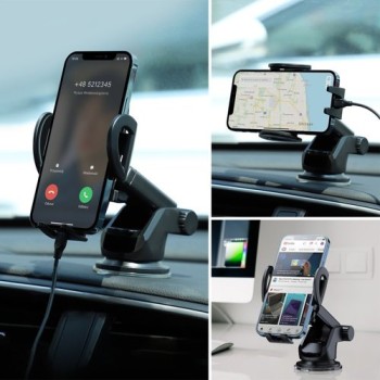 Поставка Joyroom mechanical car phone holder with adjustable arm for dashboard (JR-ZS258), Черен