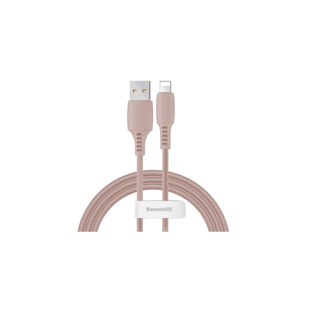 Кабел Baseus Colourful USB / Lightning 2.4A 1.2M, Розов