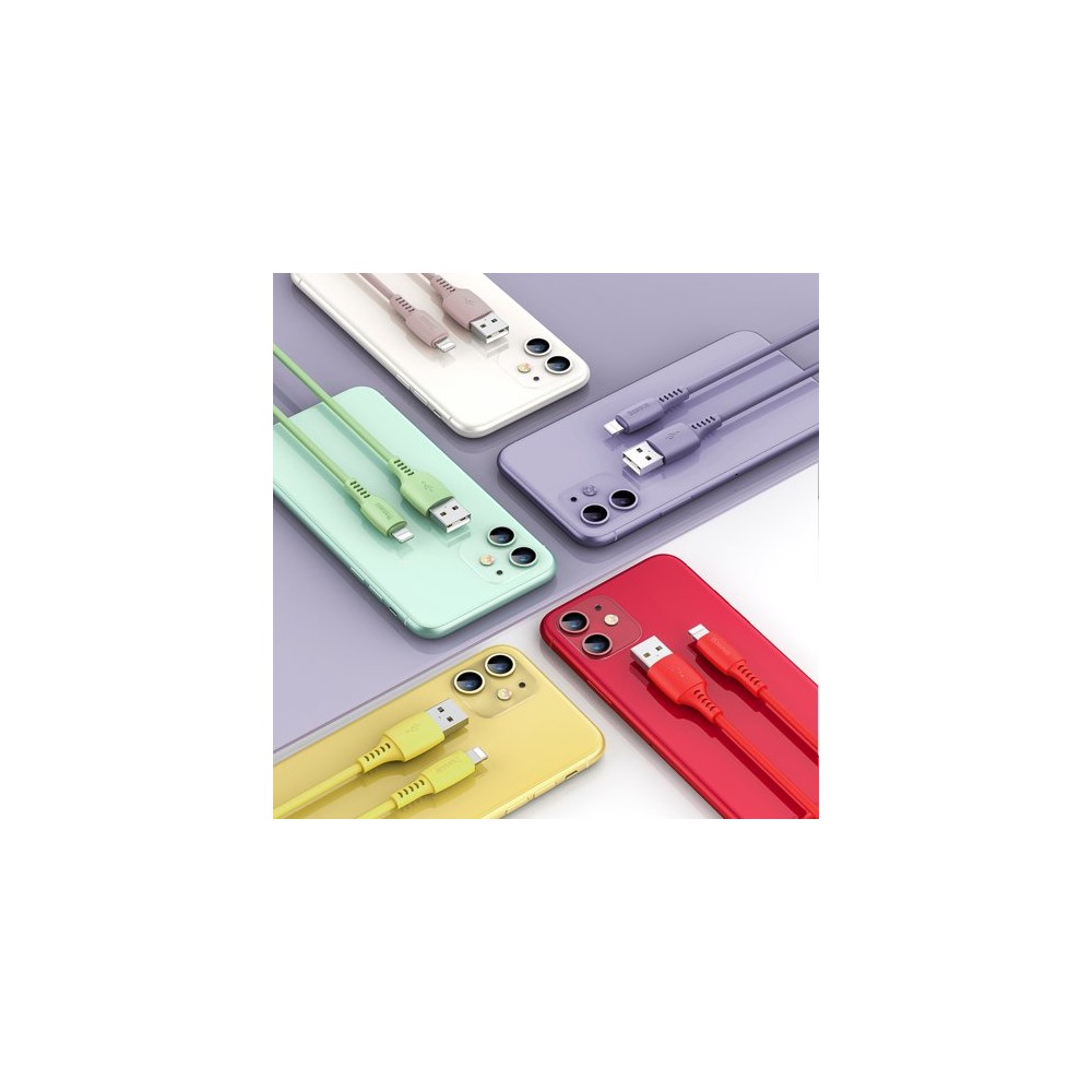 Кабел Baseus Colourful USB / Lightning 2.4A 1.2M, Жълт