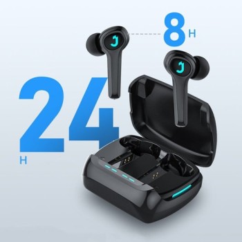 Безжични слушалки Joyroom Gaming Waterproof IPX5 In-Ear Wireless Bluetooth 5.0 TWS Earphones (JR-TP1), Черен