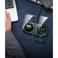 Безжично зарядно Baseus Simple 2in1 Wireless Charger+Кабел+Адаптер 24W, Черен